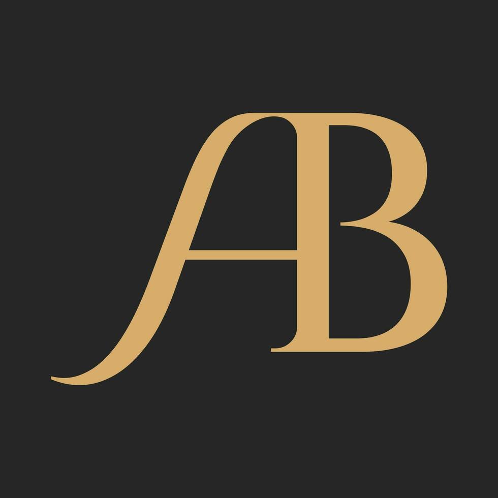 luxury letter BA or AB logo design vector