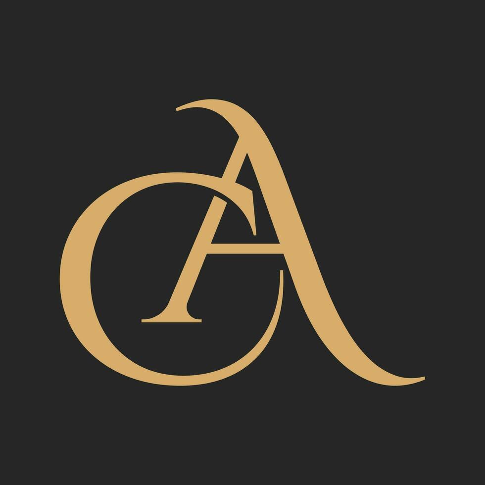 luxury letter CA or AC logo design vector