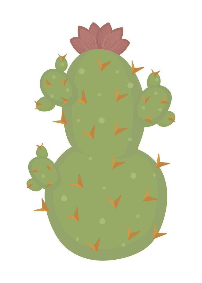 Mexican cactus made in boho style, color vector illustration of wild west