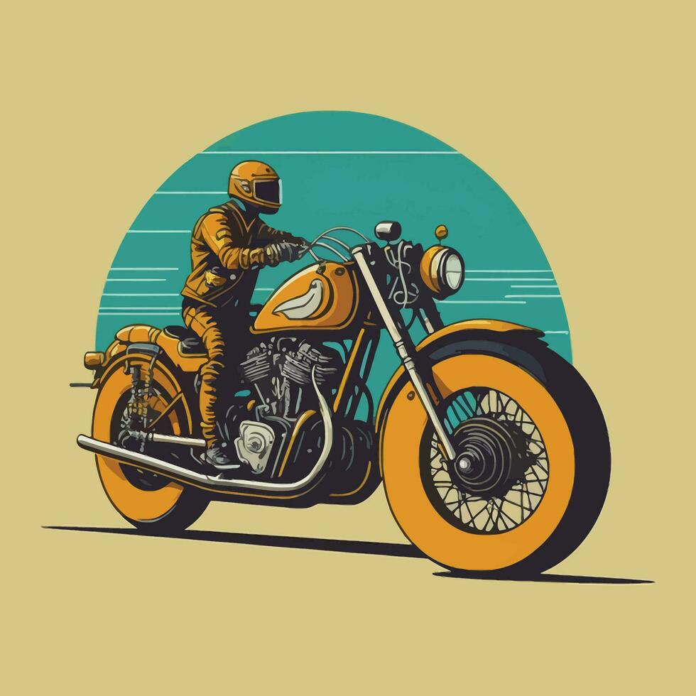 motorcycle concept tee print design as vector with motorcycle drawing and art