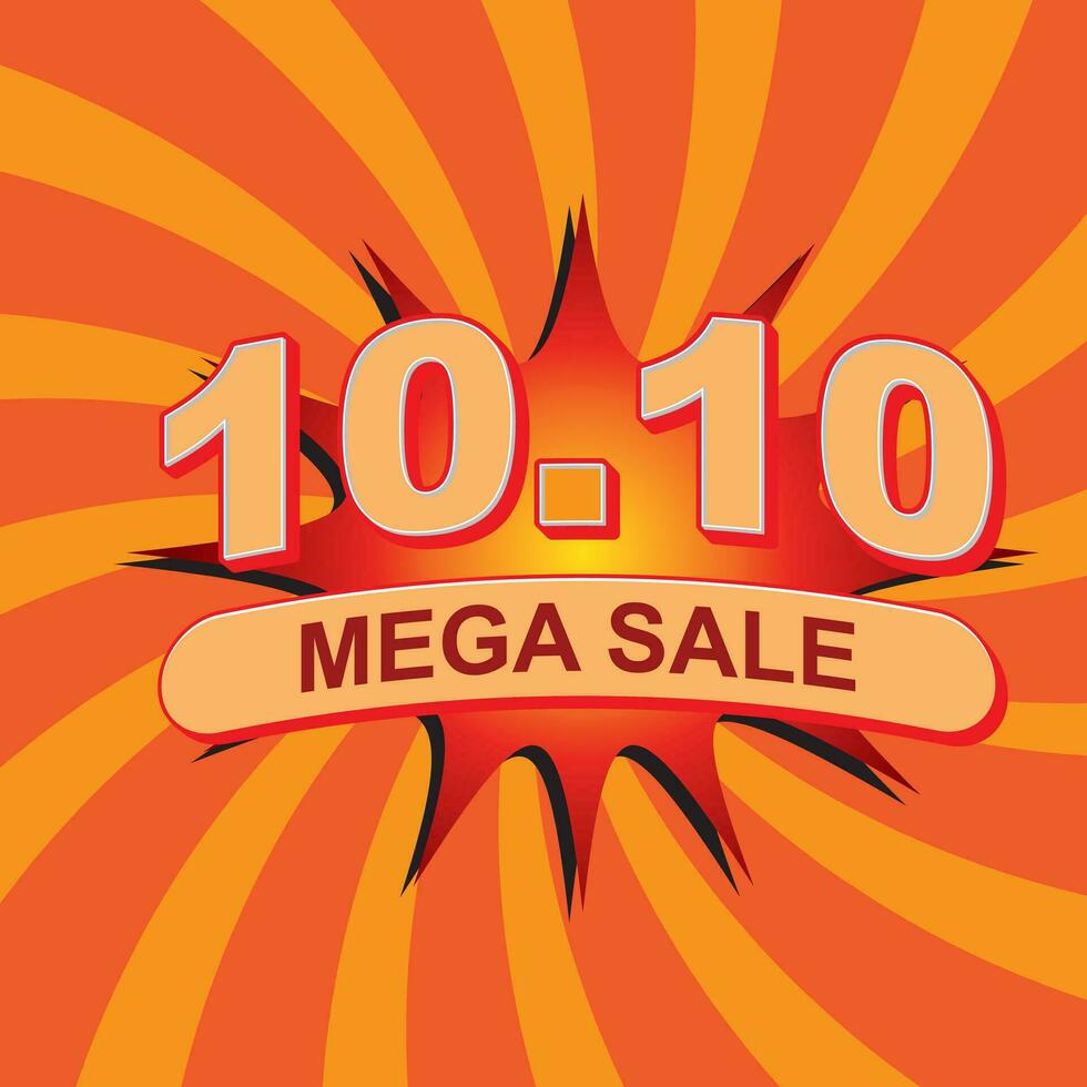 10.10 Shopping Day Mega Sale Template. 10.10 Shopping Day Sale Banner Template design vector