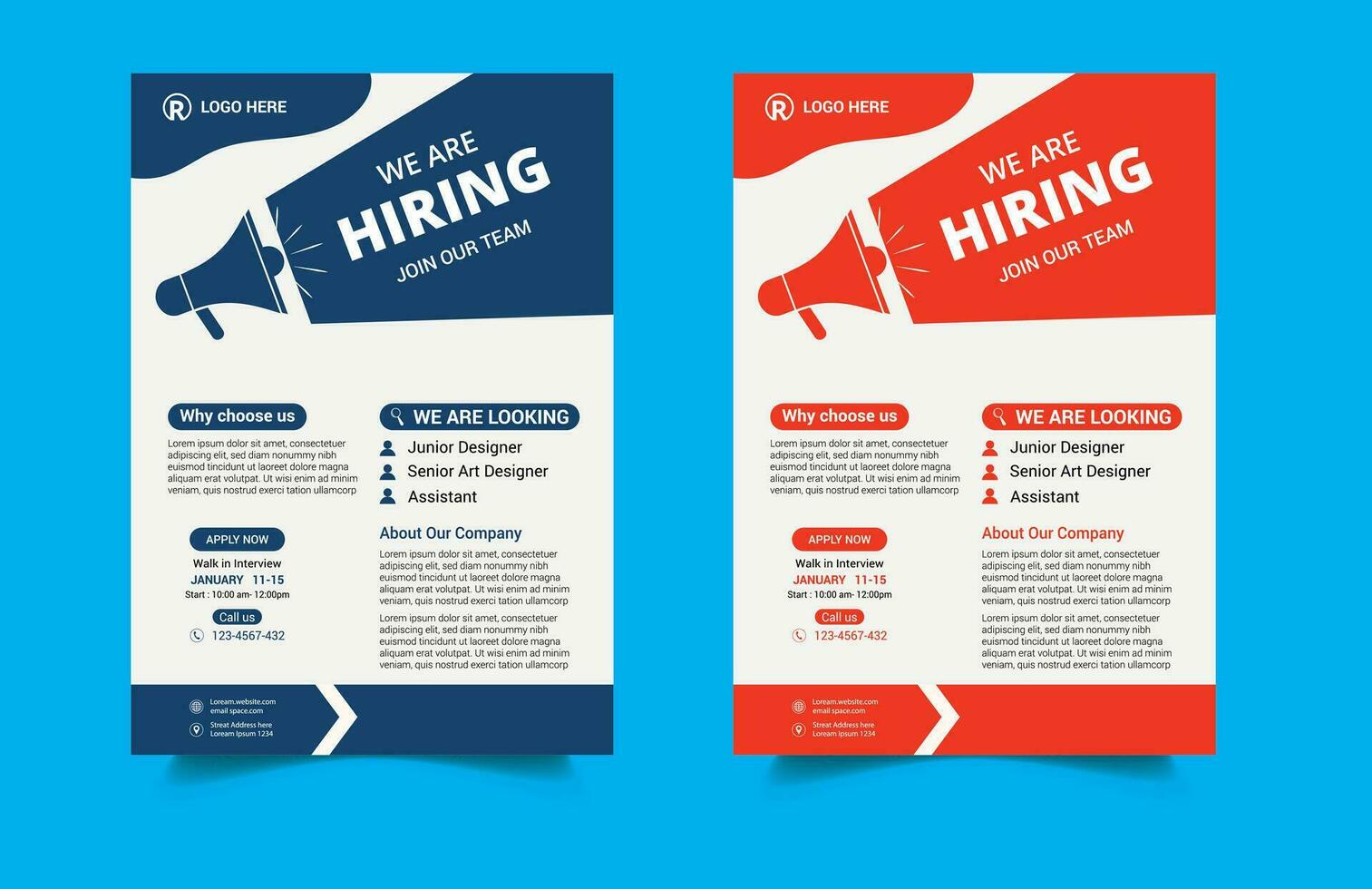 We are hiring flyer design. Job Vacancy Flyer Template. Job vacancy poster template design. Corporate Business flyer Design. vector