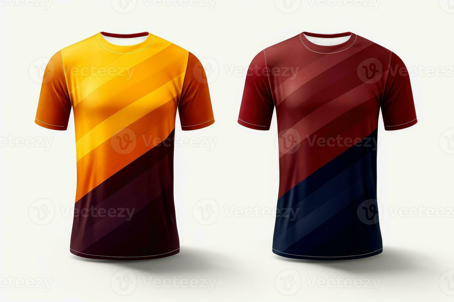 Mockup sports football team uniforms multicolors shirt, Generative AI illustration photo