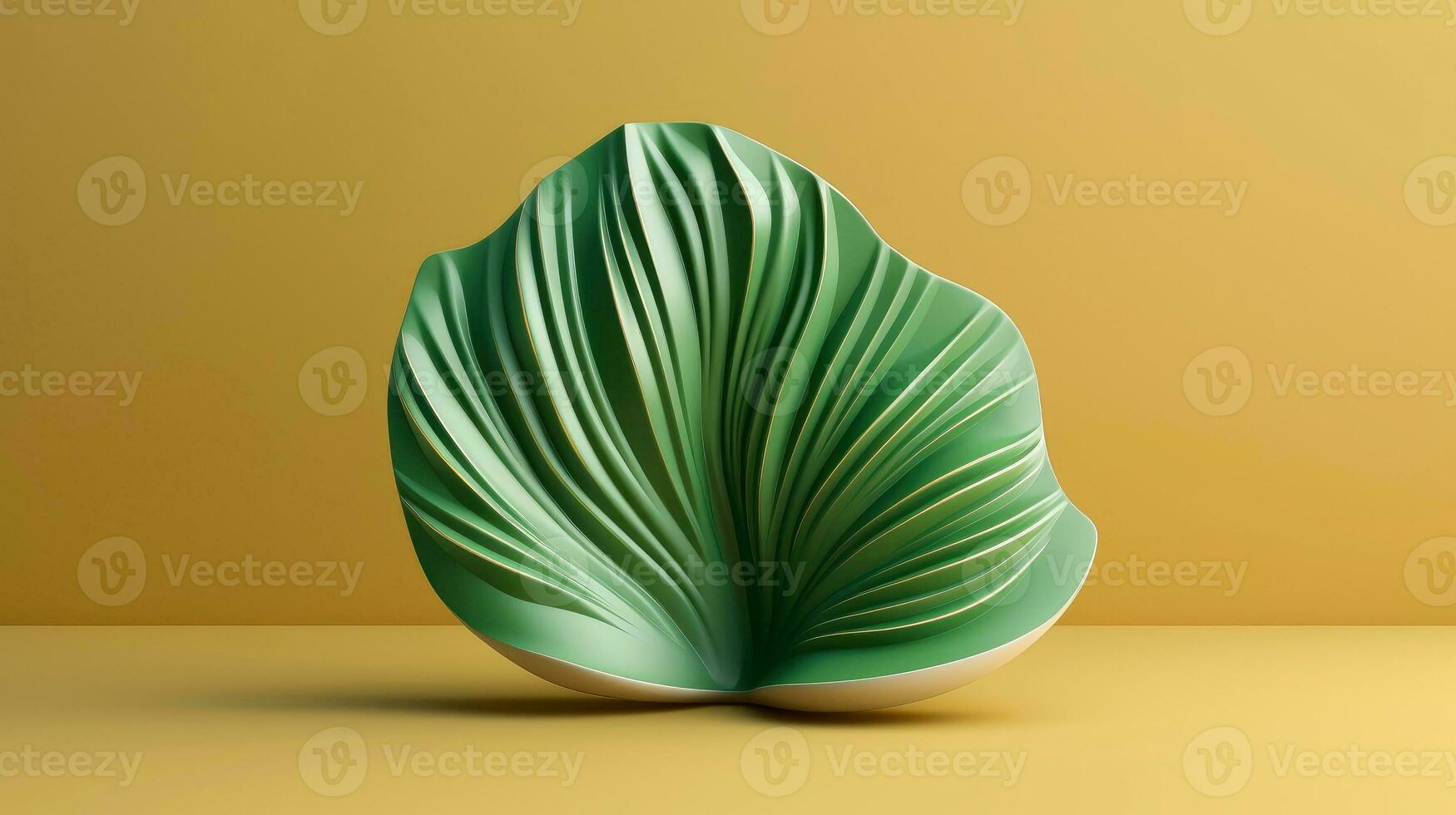 3d mockup leaf of tree and plant. Ecology, bio and natural products concept, Close up view of leaves composition, minimal style, Generative AI illustration photo