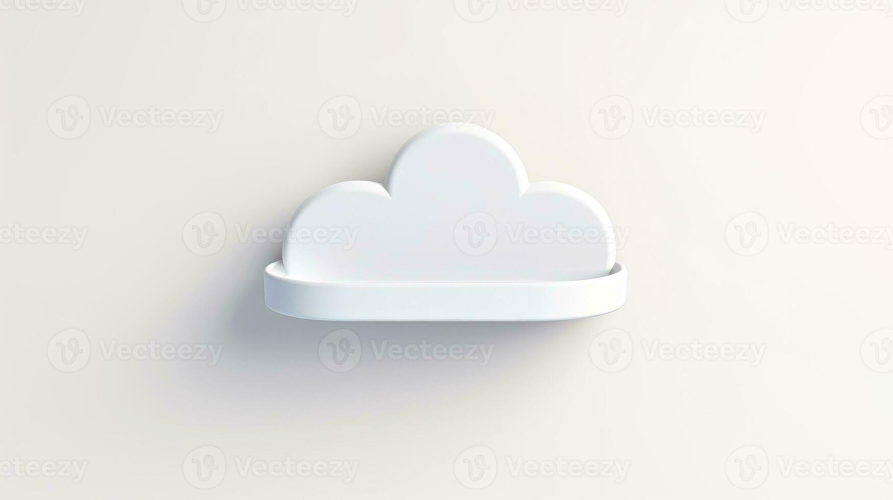 3d blanco nube icono mínimo estilo, nube informática en línea servicio, digital tecnología seguridad concepto, generativo ai ilustración foto