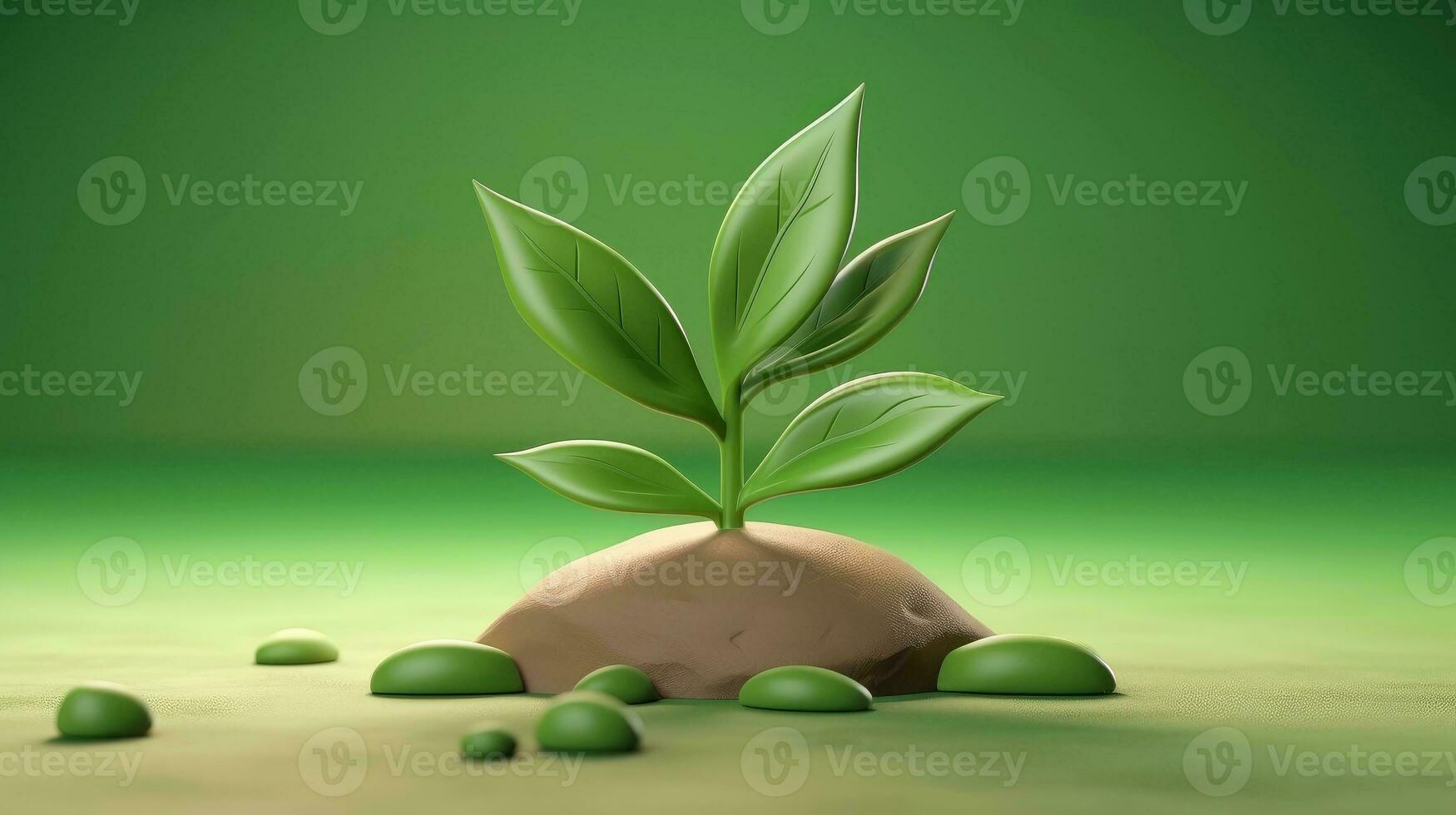 3d mockup leaf of tree and plant. Ecology, bio and natural products concept, Close up view of leaves composition, minimal style, Generative AI illustration photo