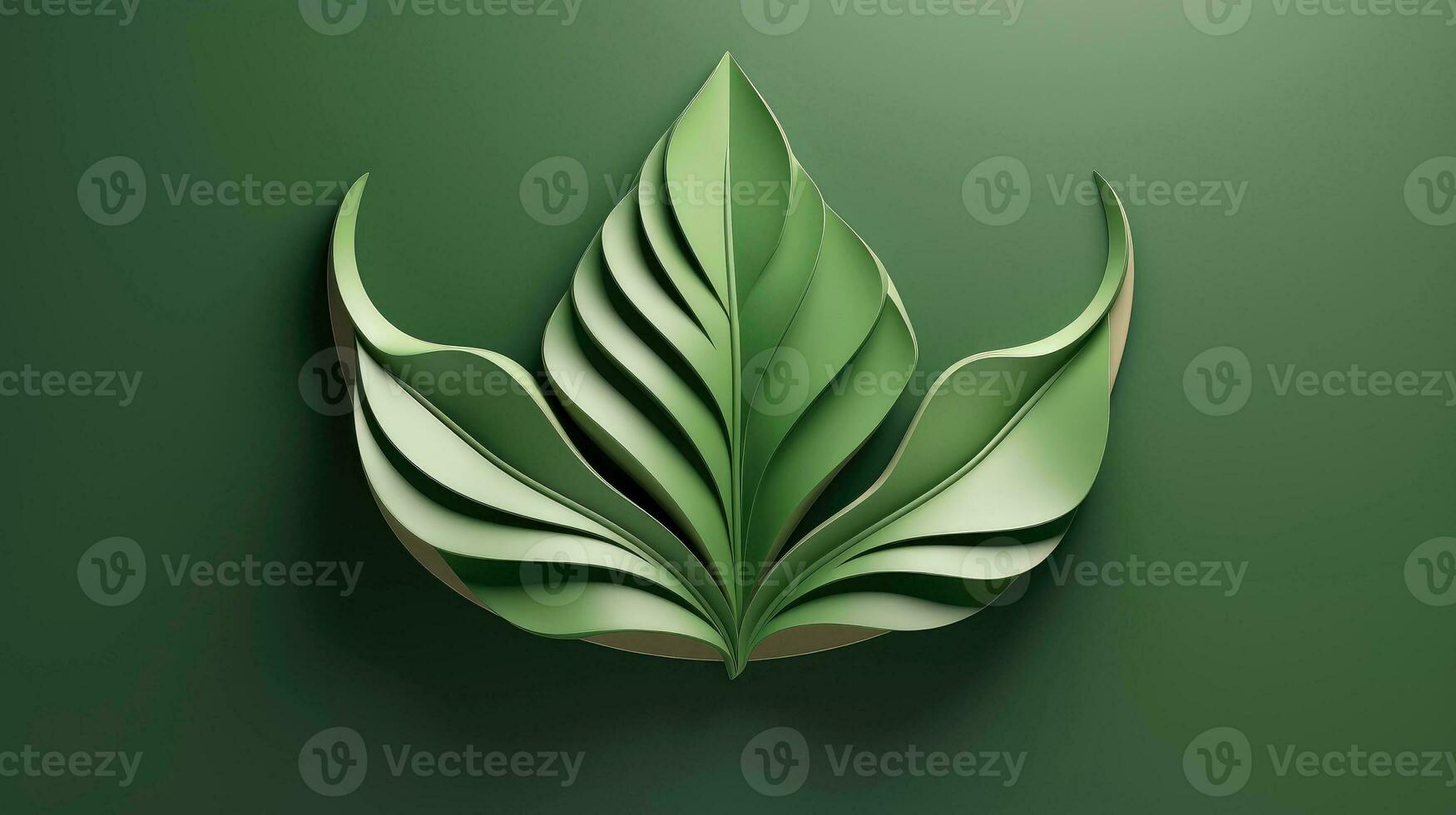 3d mockup leaf of tree and plant. Ecology, bio and natural products concept, Close up view of leaves composition, minimal style, Generative AI illustration photo