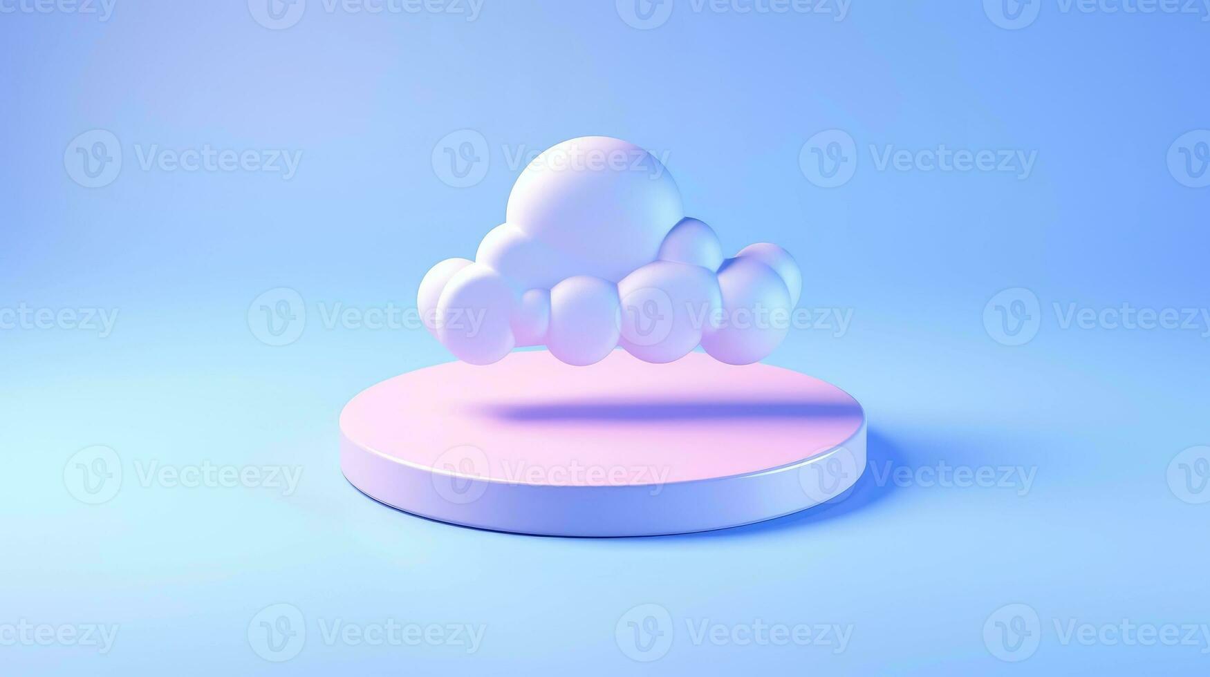 3d púrpura nube icono mínimo estilo, nube informática en línea servicio, digital tecnología seguridad concepto, generativo ai ilustración foto