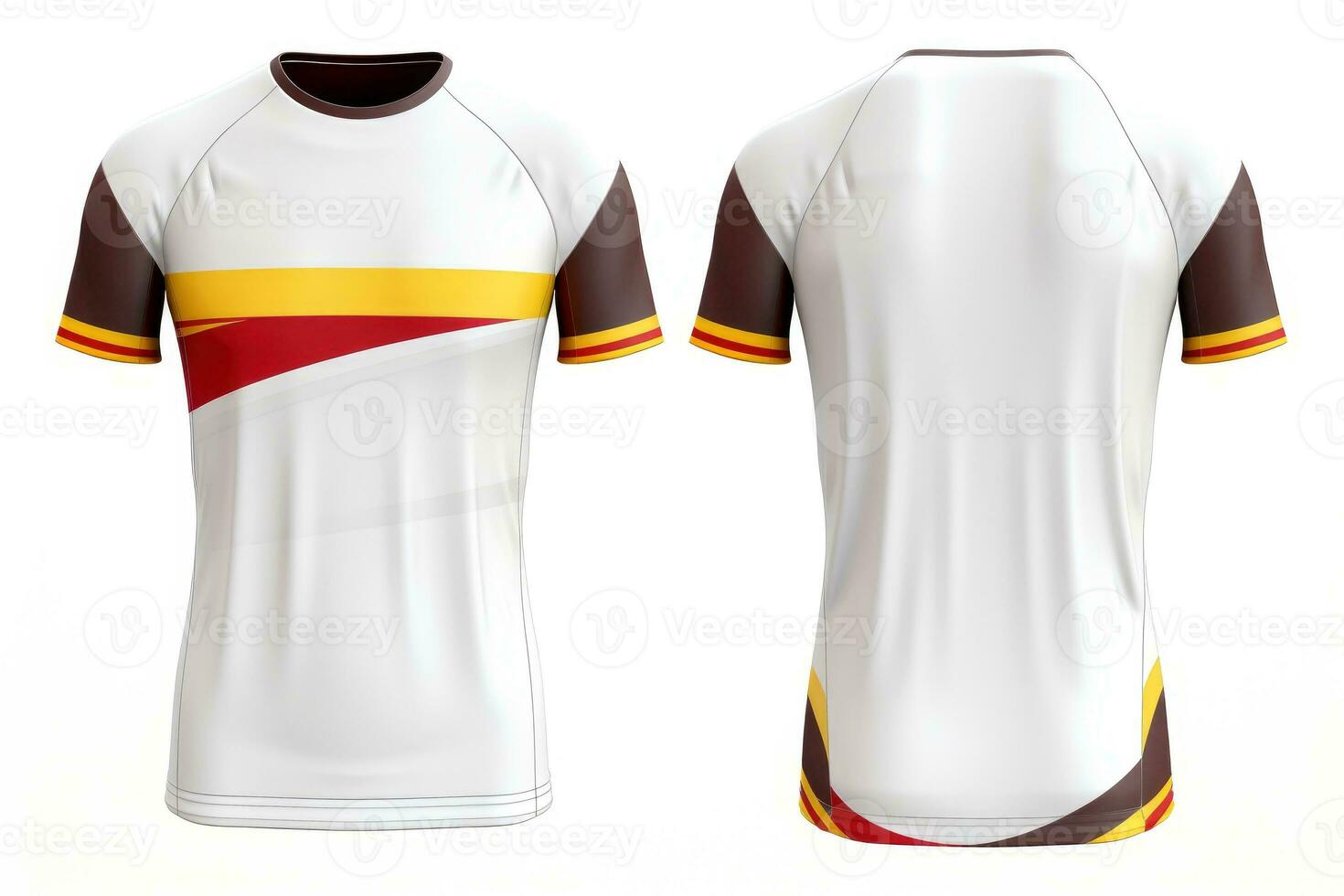 Mockup sports football team uniforms multicolors shirt, Generative AI illustration photo