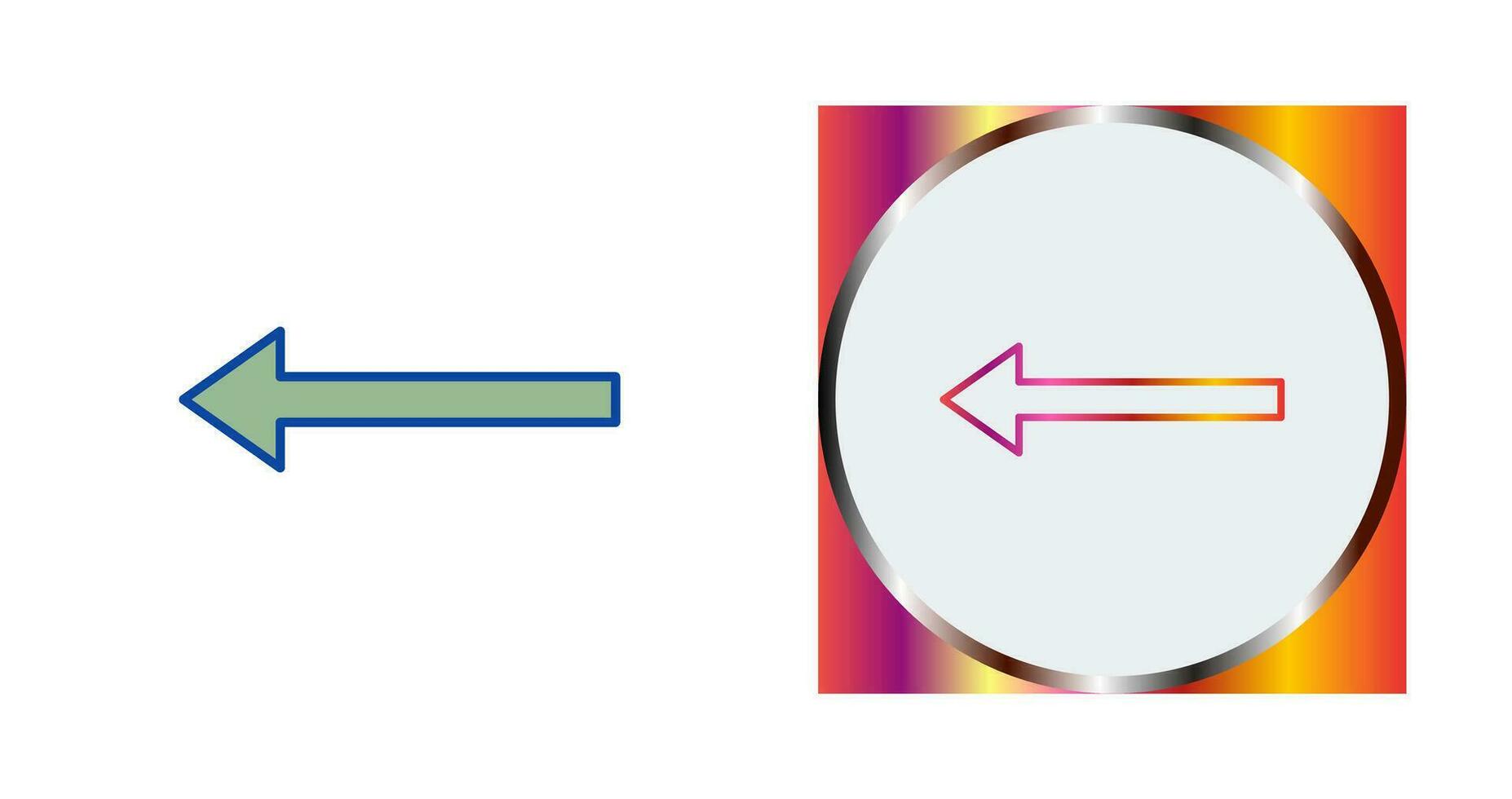 Unique Left Arrow Vector Icon