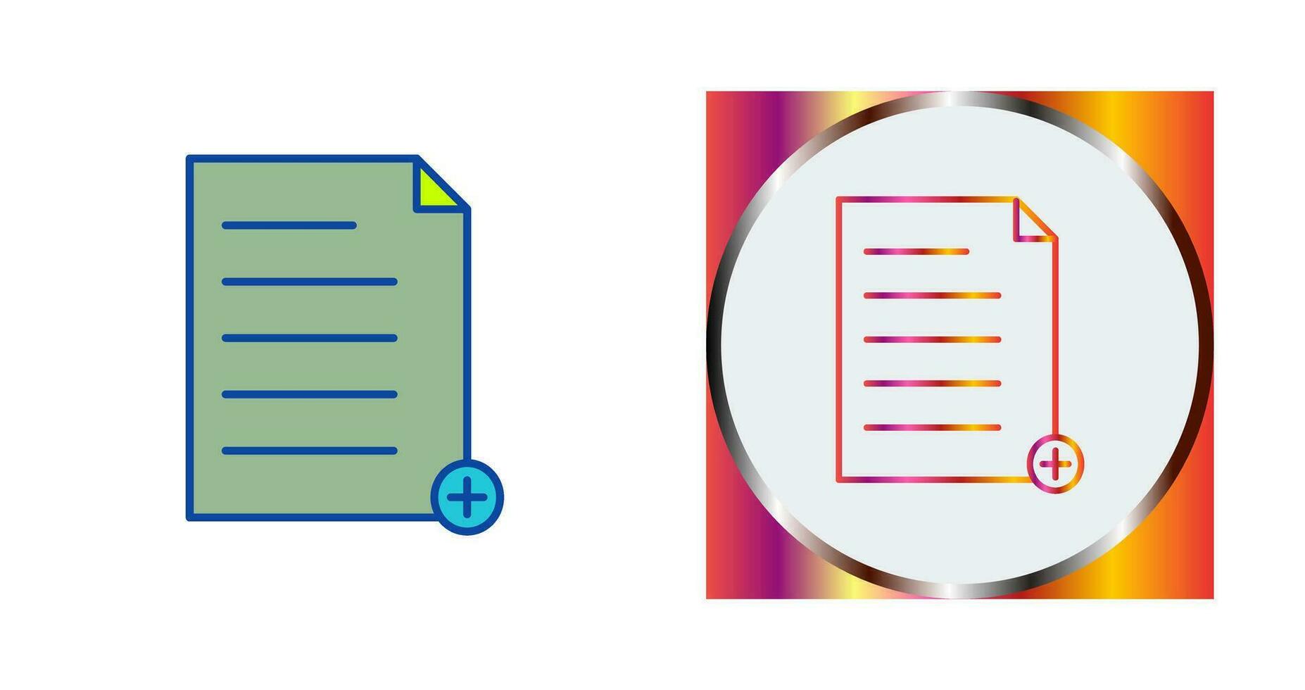 Unique Add File Vector Icon