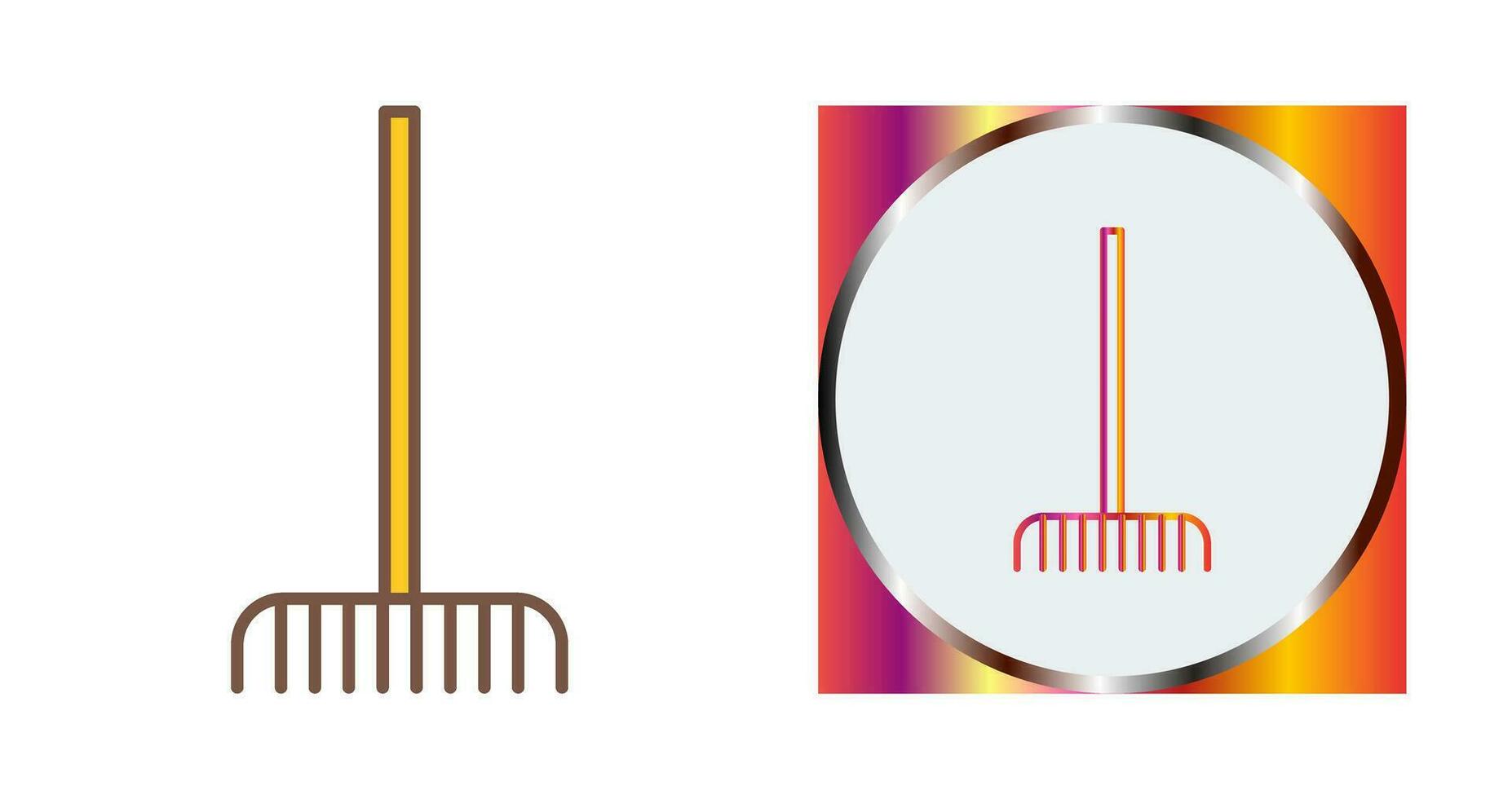 tenedor recogiendo hojas vector icono