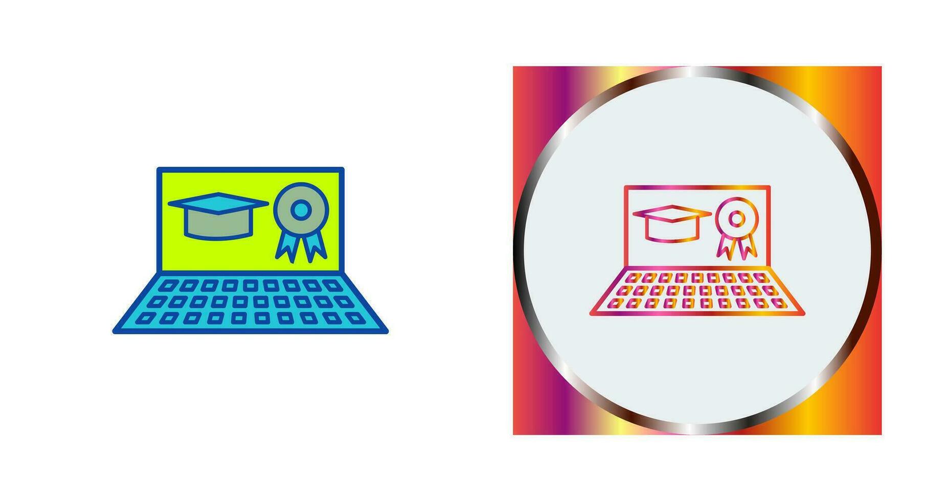 Unique Online Degree Vector Icon