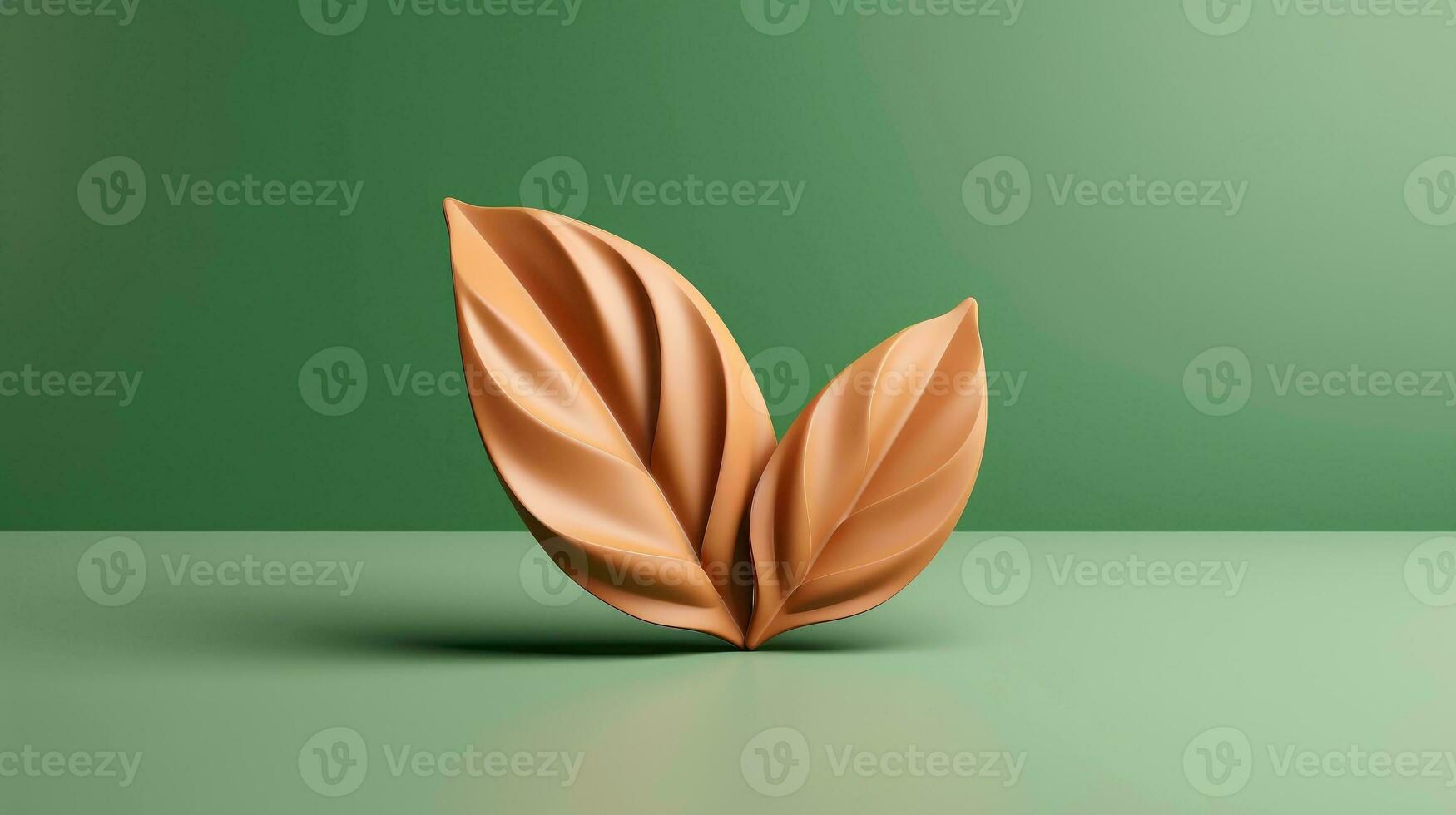 3d mockup leaf of tree and plant. Ecology, bio and natural products concept, Close up view of leaves composition, minimal style, Generative AI illustration photo