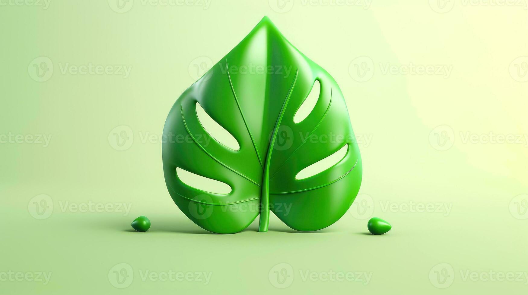 3d Bosquejo hoja de árbol y planta. ecología, bio y natural productos concepto, cerca arriba ver de hojas composición, mínimo estilo, generativo ai ilustración foto