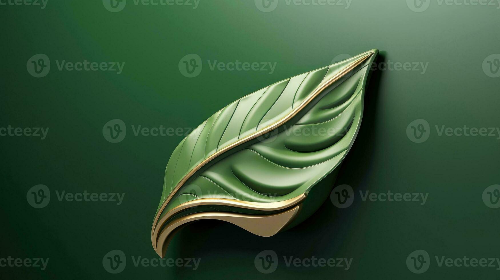 3d mockup leaf of tree and plant. Ecology, bio and natural products concept, Close up view of leaves composition, minimal style, Generative AI illustration photo