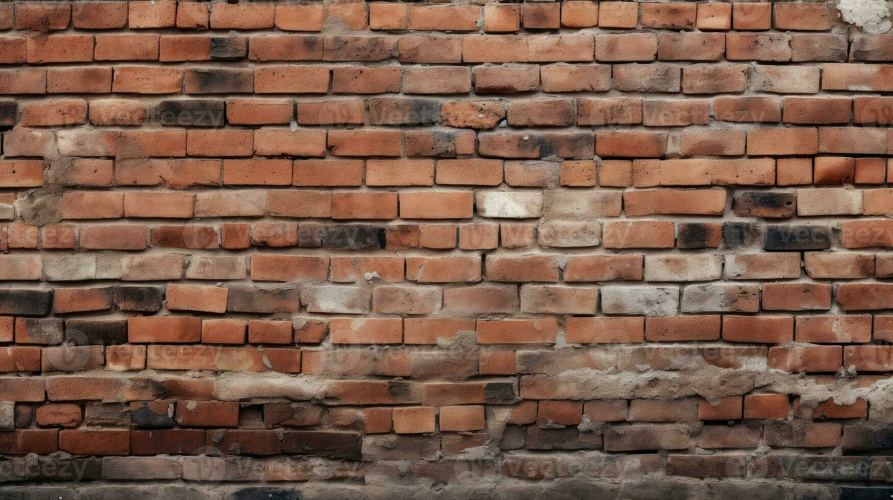Red brick wall background, texture pattern for continuous replicate, Generative AI illustration photo