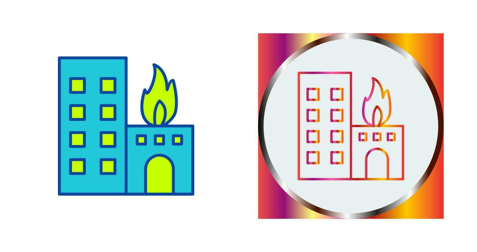 Unique Burning Building Vector Icon