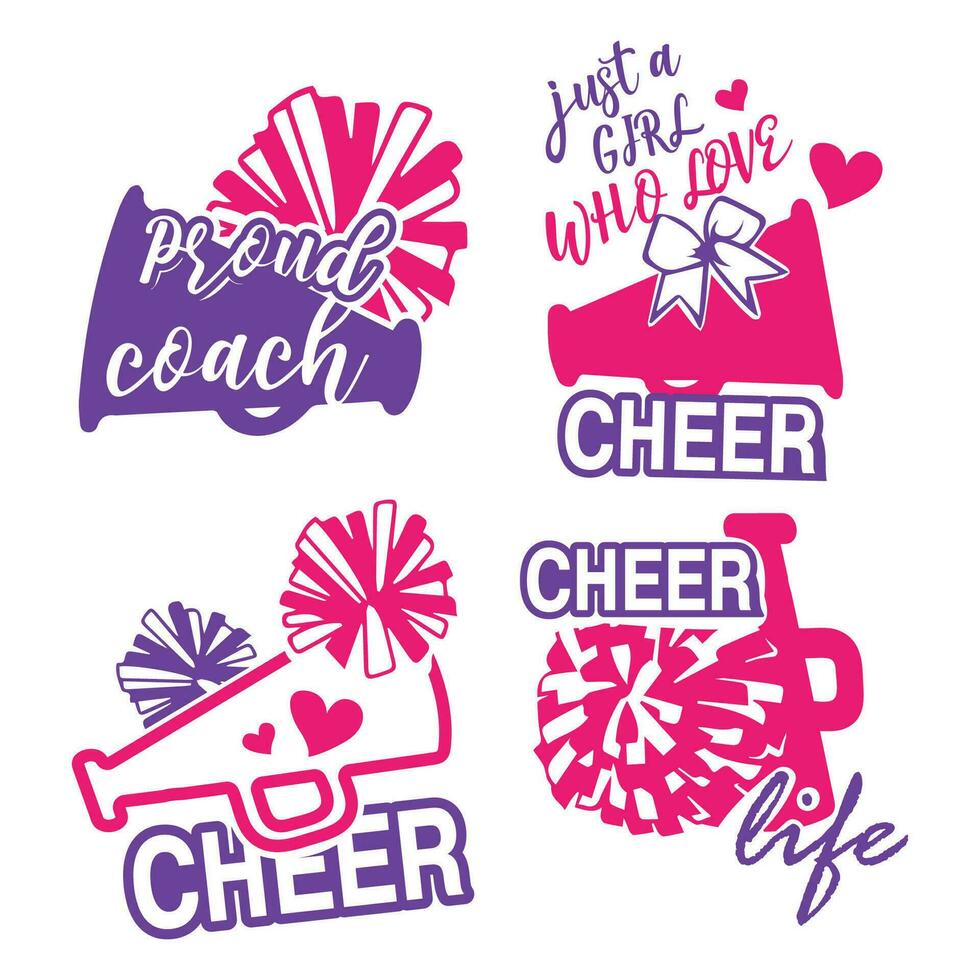 Set of cheerleading illustration design vector