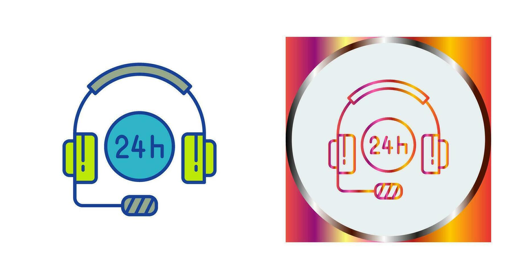 24 Hours Support Vector Icon