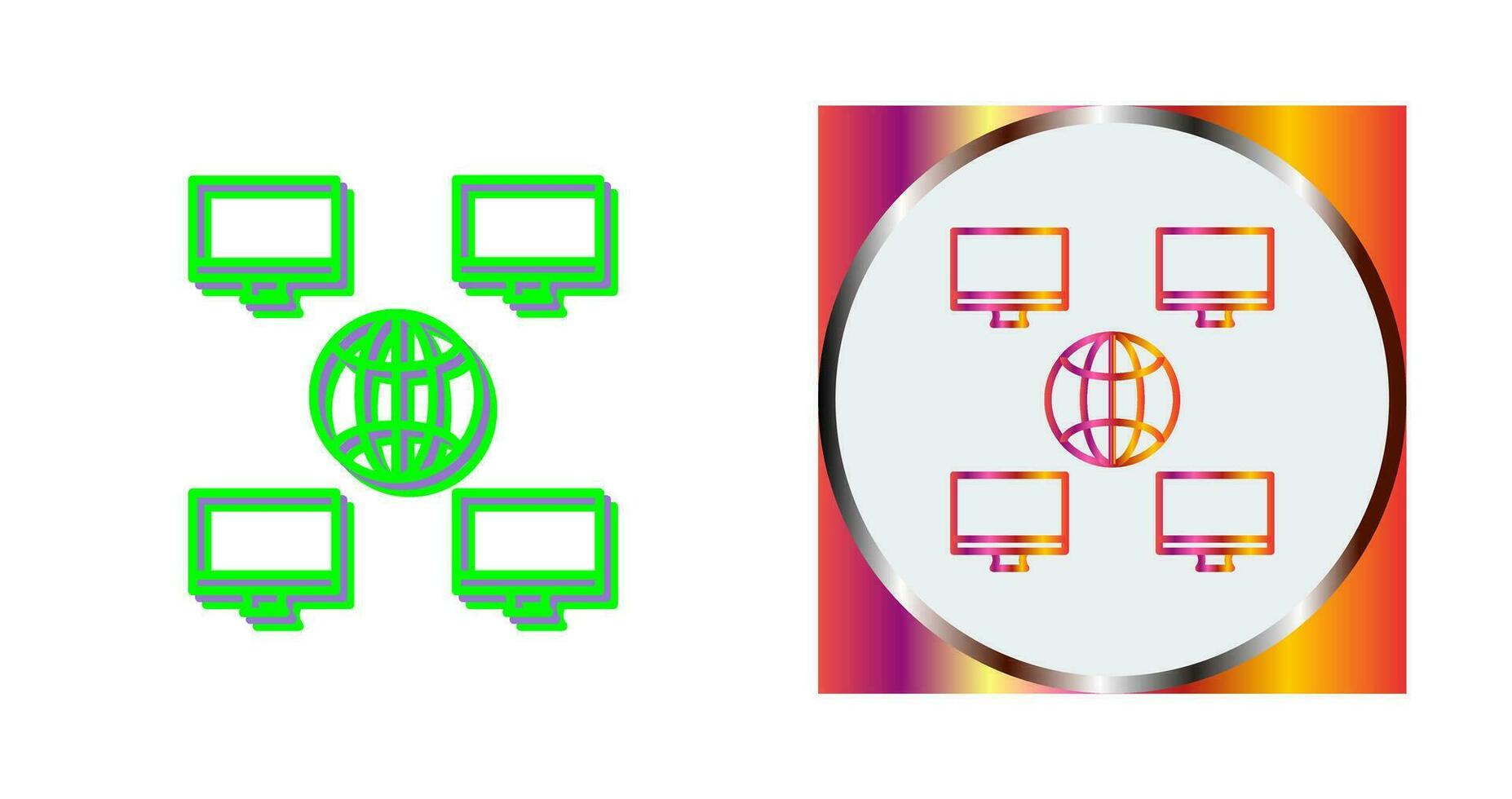 Unique Company Network Vector Icon