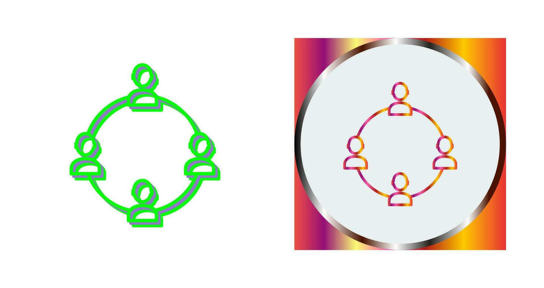 Unique Network Group Vector Icon