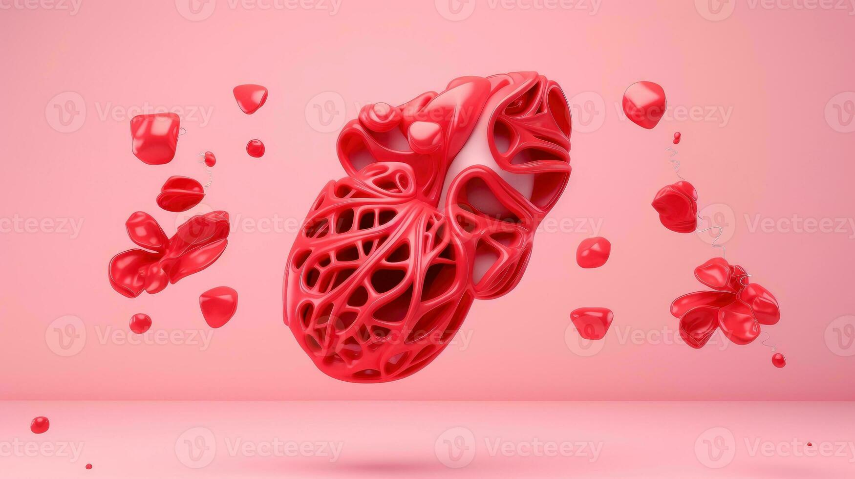 3D illustration mockup of the human organ system, Anatomy, Nervous, circulatory, digestive, excretory, urinary,and bone systems. Medical education concept, Generative AI illustration photo