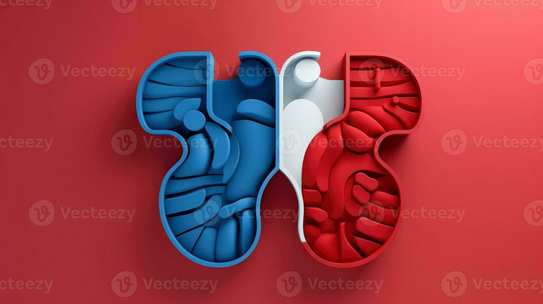 3D illustration mockup of the human organ system, Anatomy, Nervous, circulatory, digestive, excretory, urinary,and bone systems. Medical education concept, Generative AI illustration photo