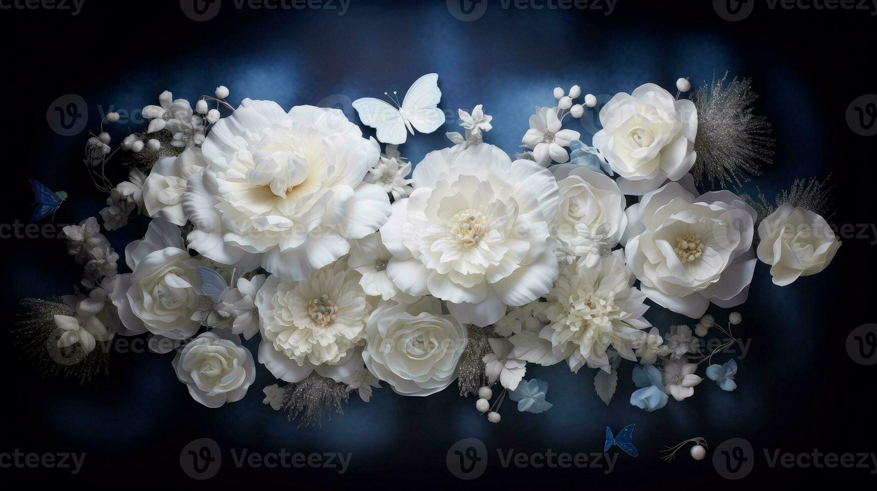 Delicate natural floral background, floral mock up background, flowers in nature close-up with soft focus, Generative AI illustration photo