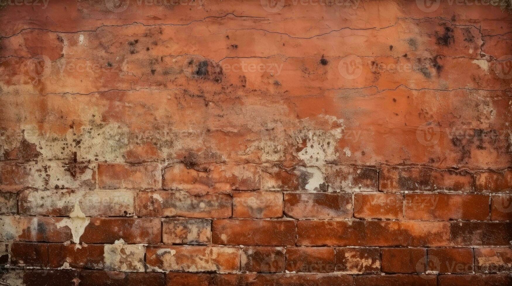 Red brick wall background, texture pattern for continuous replicate, Generative AI illustration photo