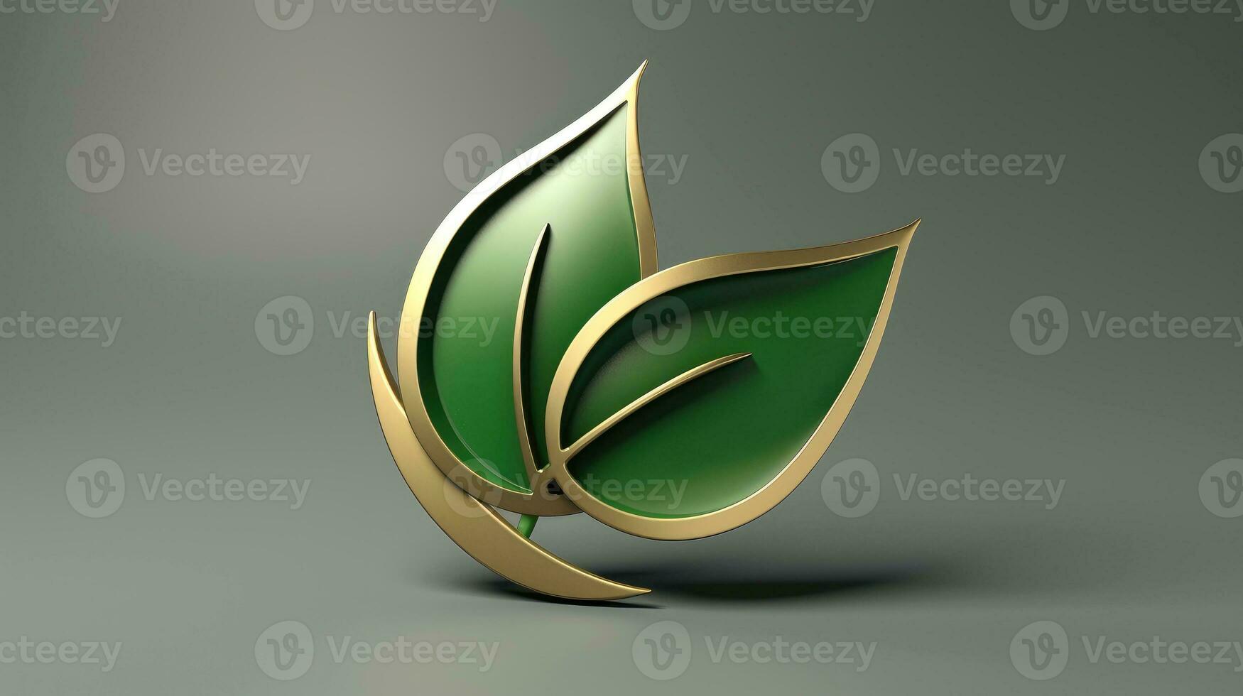 3d mockup leaf of tree and plant. Ecology, bio and natural products concept, Close up view of leaves composition, minimal style, Generative AI illustration photo