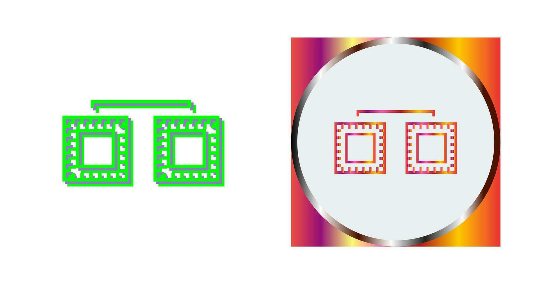 Unique Processors Connected Vector Icon