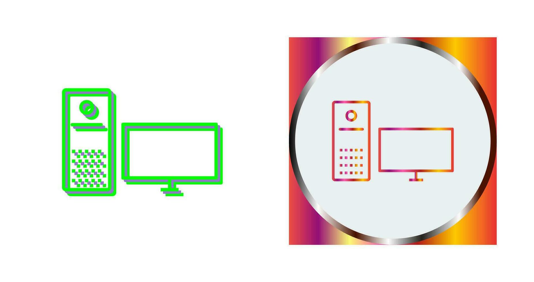 Unique Computer Vector Icon