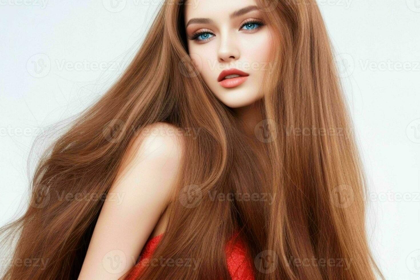 beautiful woman fashion model with long hair. Generative Ai Pro Photo