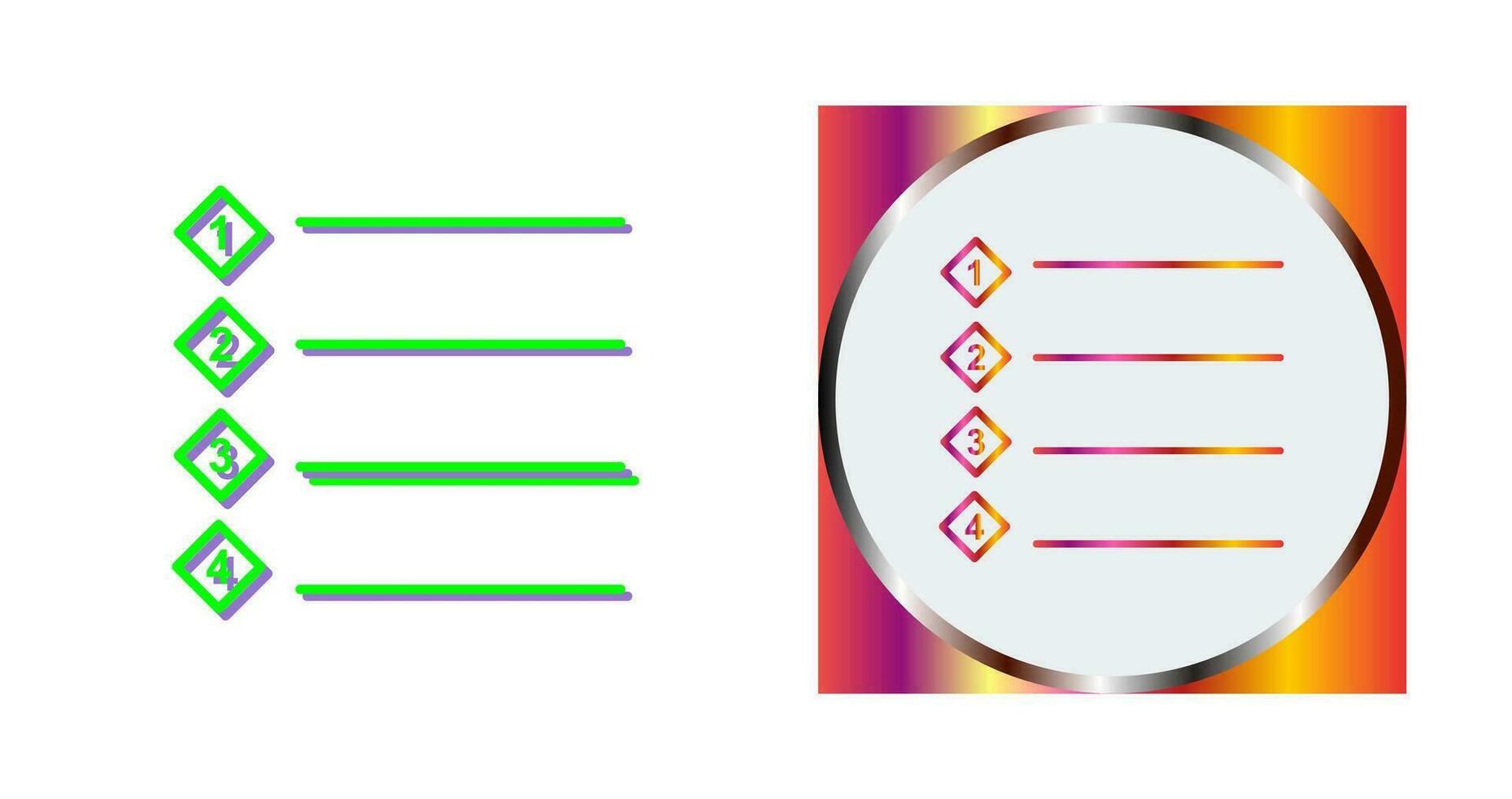 Unique Numbered list Vector Icon