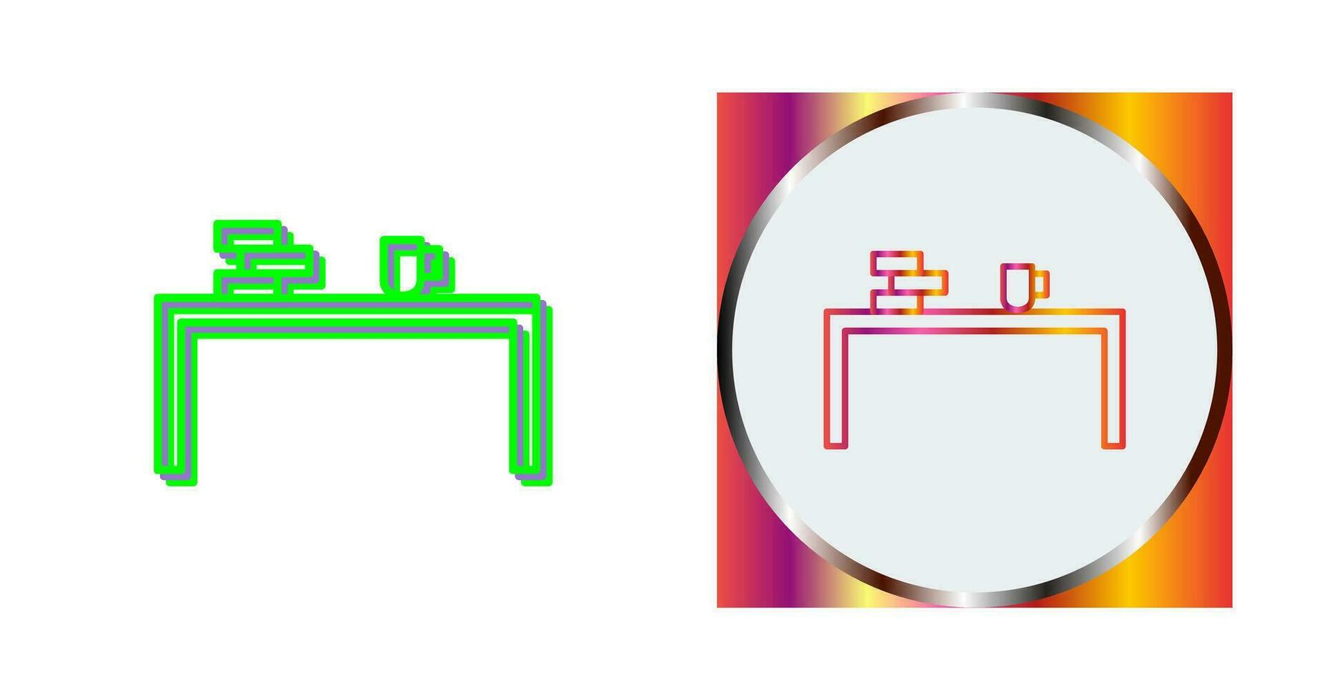 Unique Study Desk Vector Icon