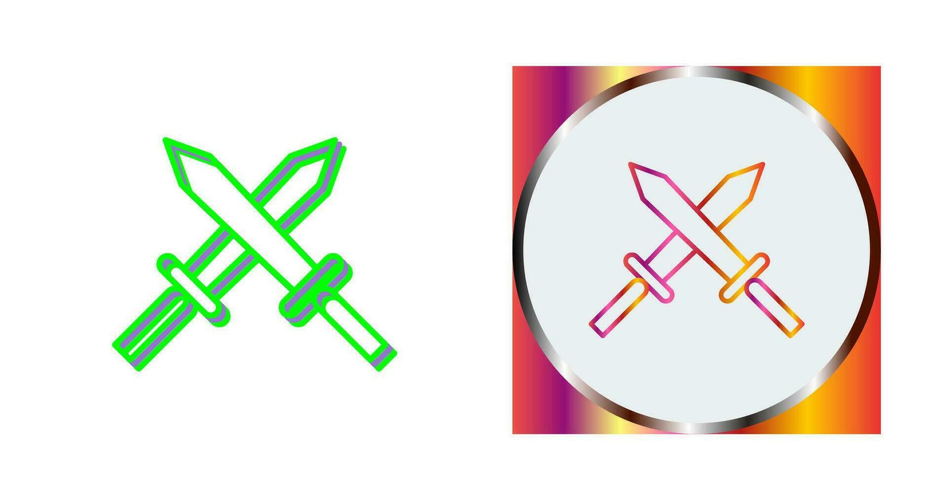 Unique Two Swords Vector Icon