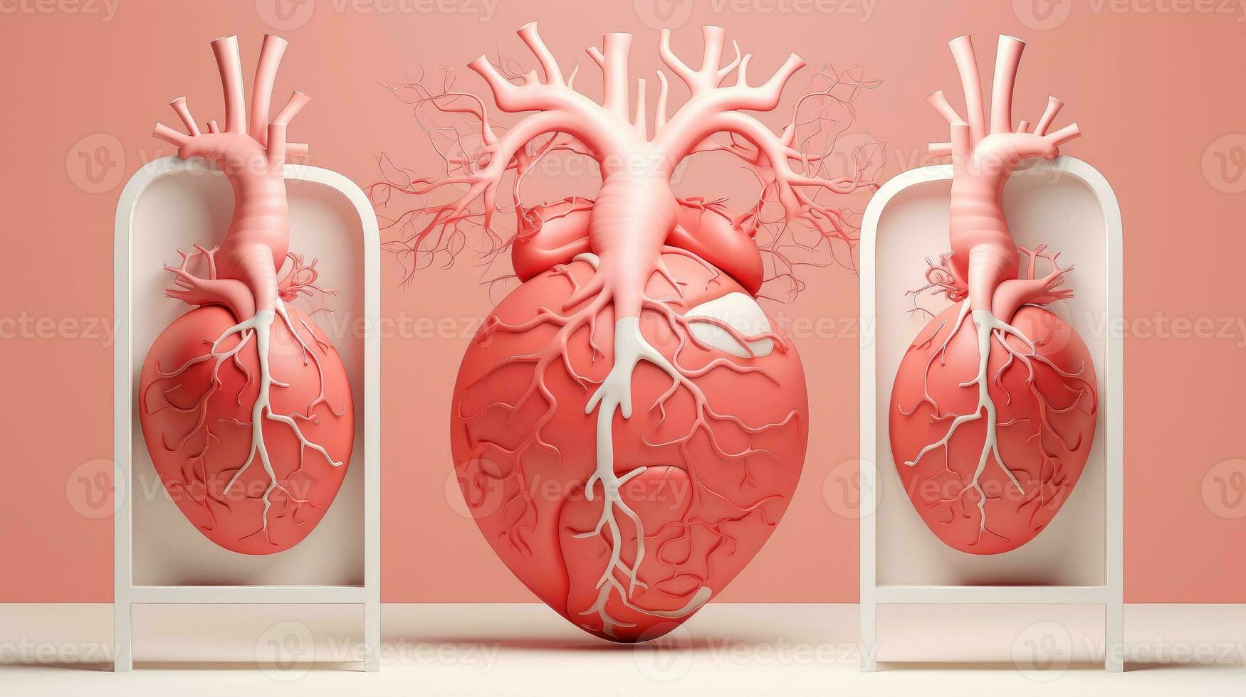3D illustration mockup of the human organ system, Anatomy, Nervous, circulatory, digestive, excretory, urinary,and bone systems. Medical education concept, Generative AI illustration photo