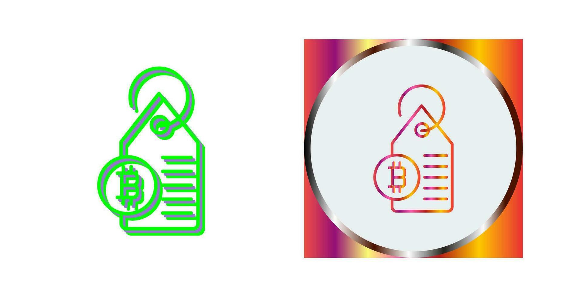 Bitcoin Label Tag Vector Icon