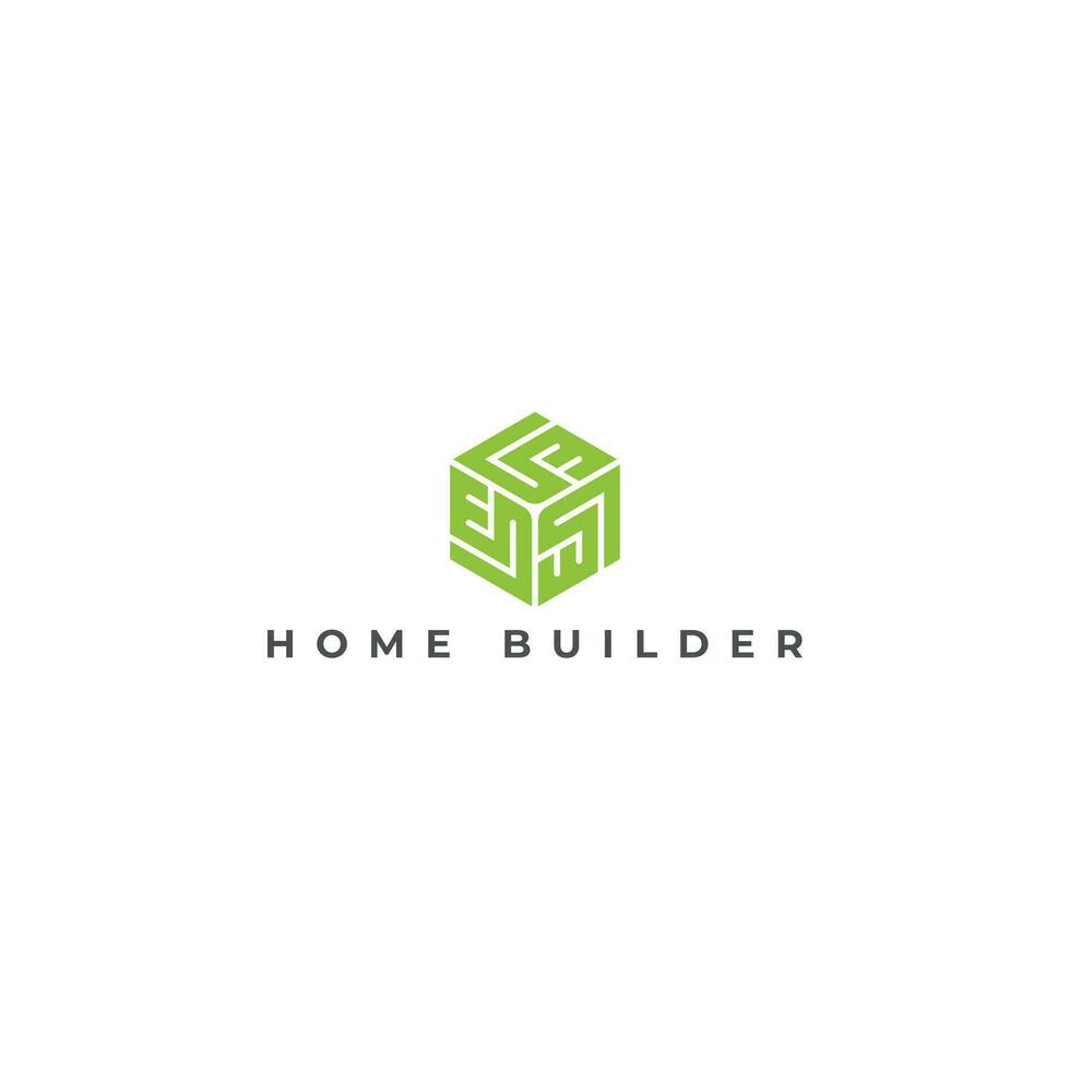 Abstract Monogram Initial Letter GW or WG Hexagon concept Logo Template Design in green color isolated on a white background. Abstract letter GW logo applied for home builder logo design inspiration vector