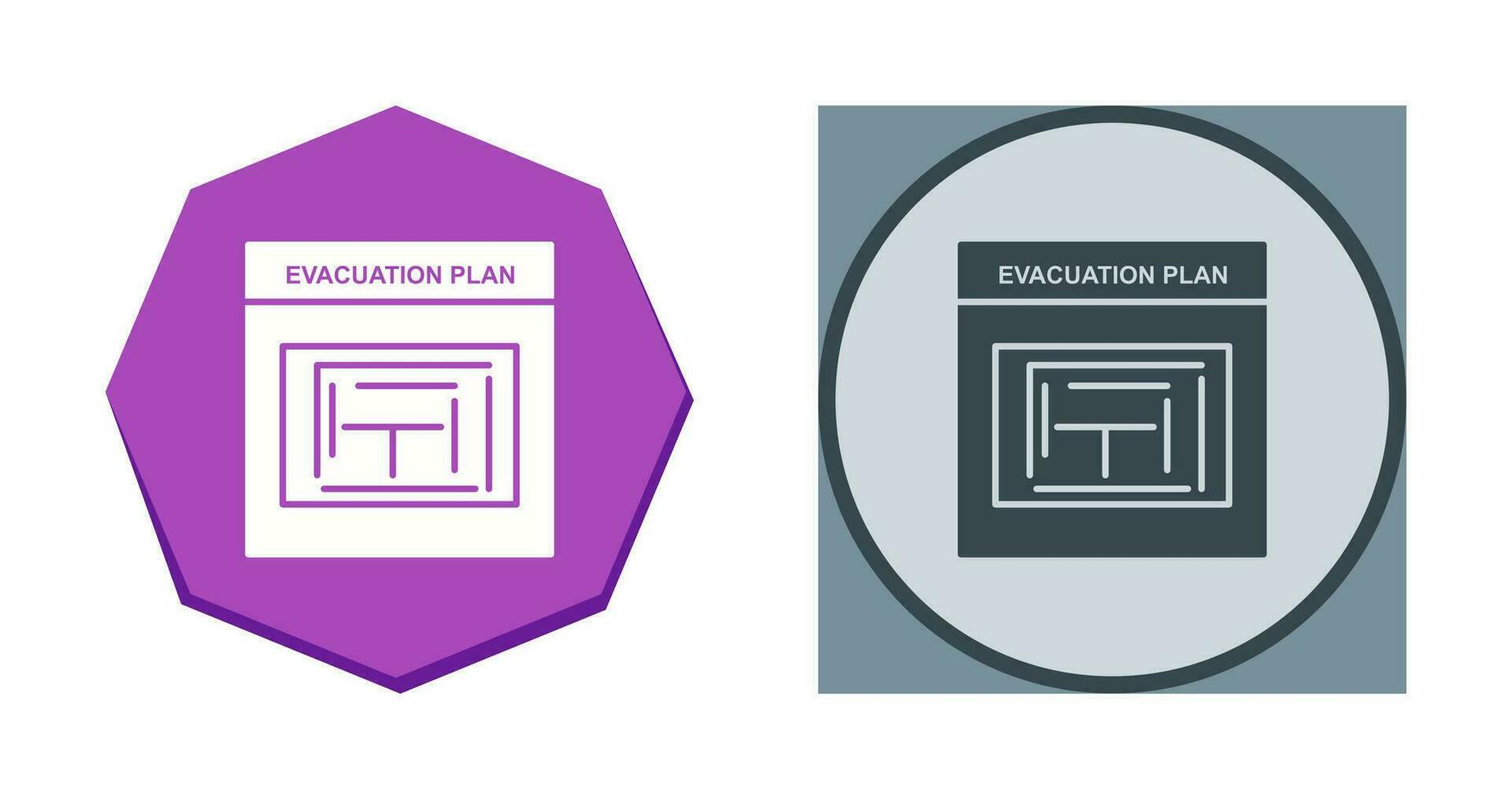 icono de vector de plan de evacuación