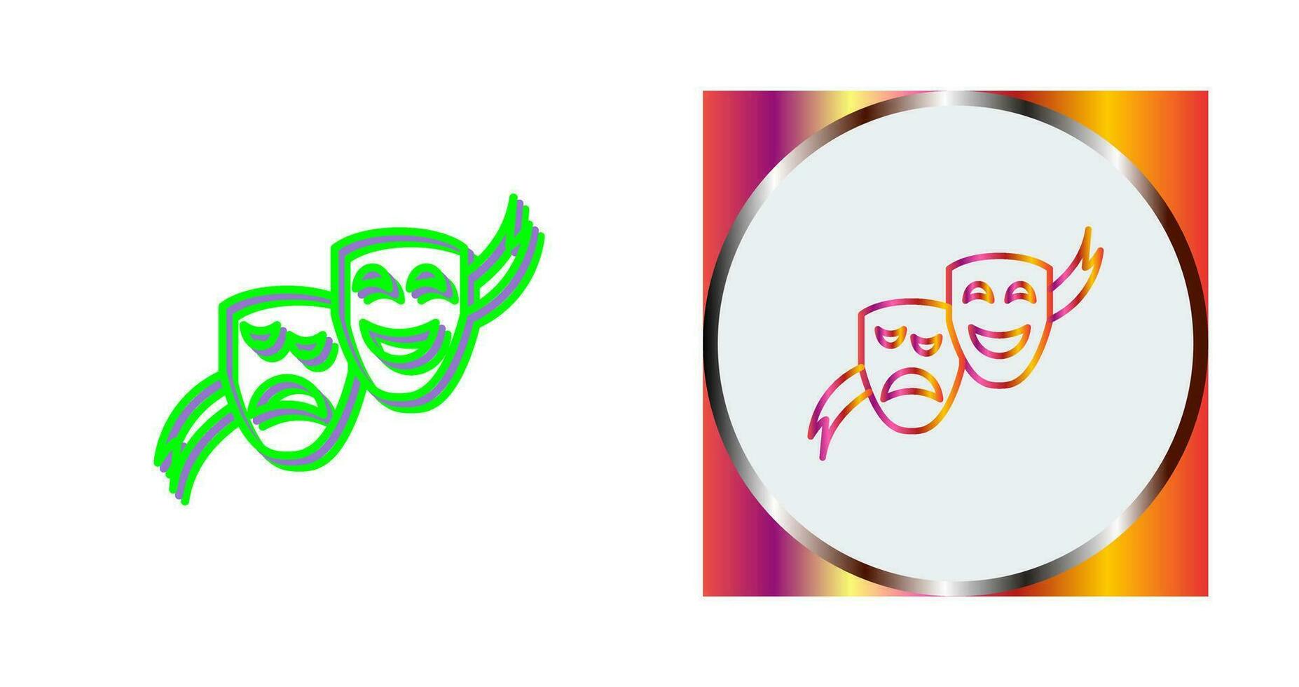 Theater Masks Vector Icon