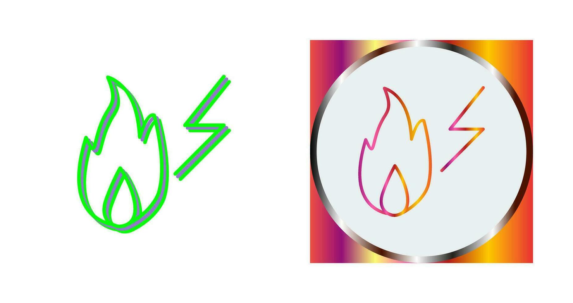 Unique Electricity Fire Vector Icon