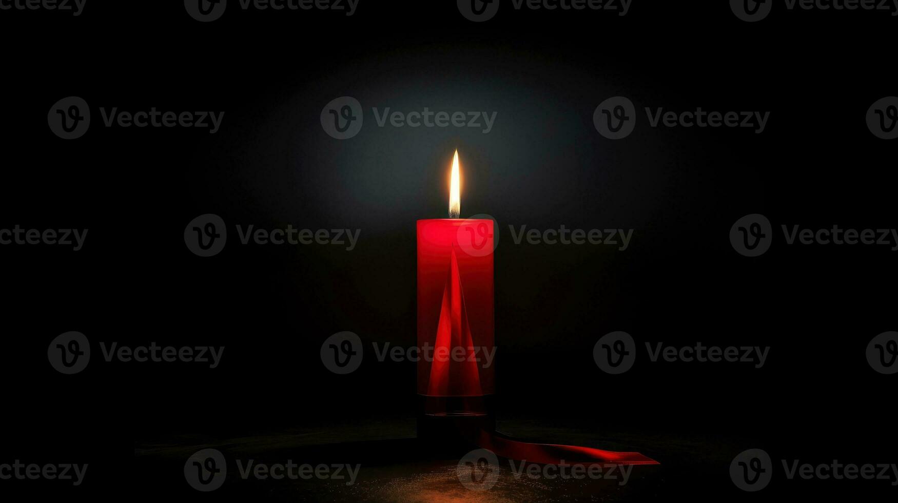Hopeful Remembrance, A Solemn Candlelight Vigil Against Heartwarming Designs on World AIDS Day, Generative AI illustration photo