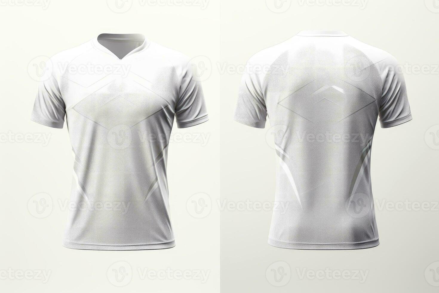 Sports football team uniforms white shirt isolated on white background, Generative AI illustration photo