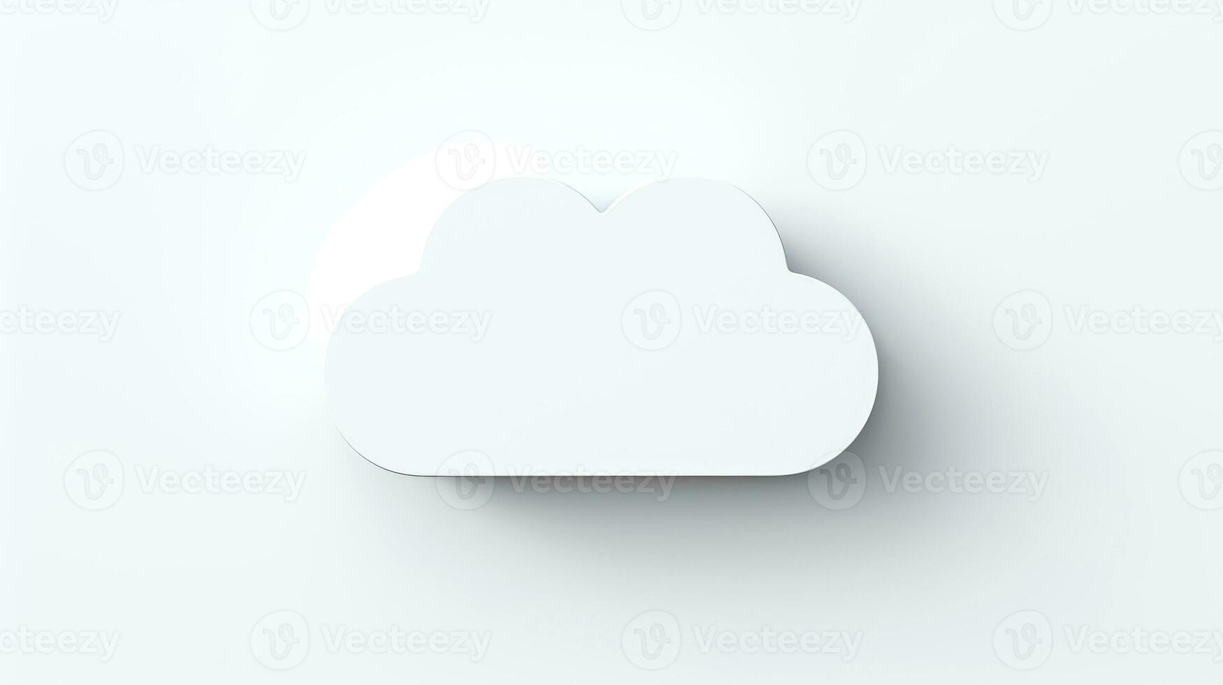 3D white cloud icon minimal style, cloud computing online service, digital technology security concept, Generative AI illustration photo