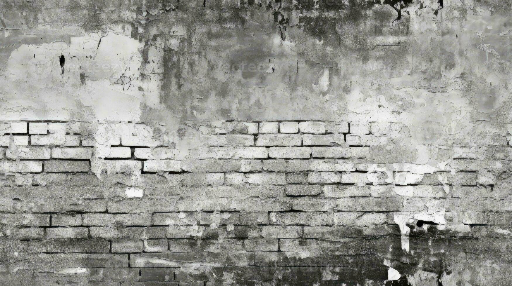 antiguo negro blanco ladrillo pared fondo, resumen textura modelo fondo , generativo ai ilustración foto