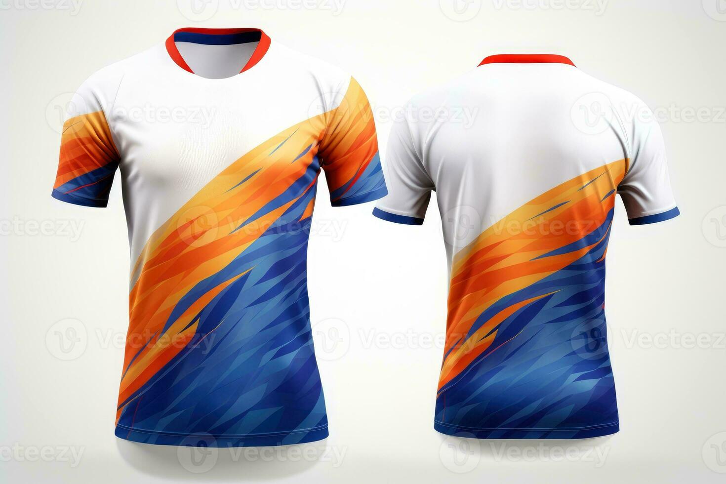 Mockup sports football team uniforms multicolors shirt, Generative AI illustration photo