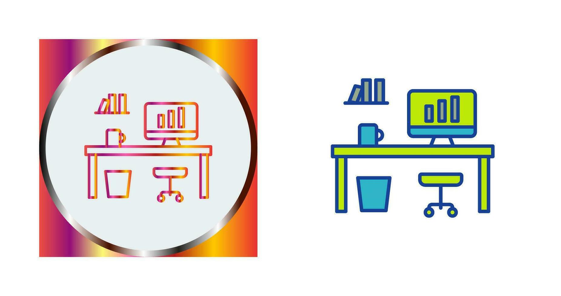 Office Desk Vector Icon
