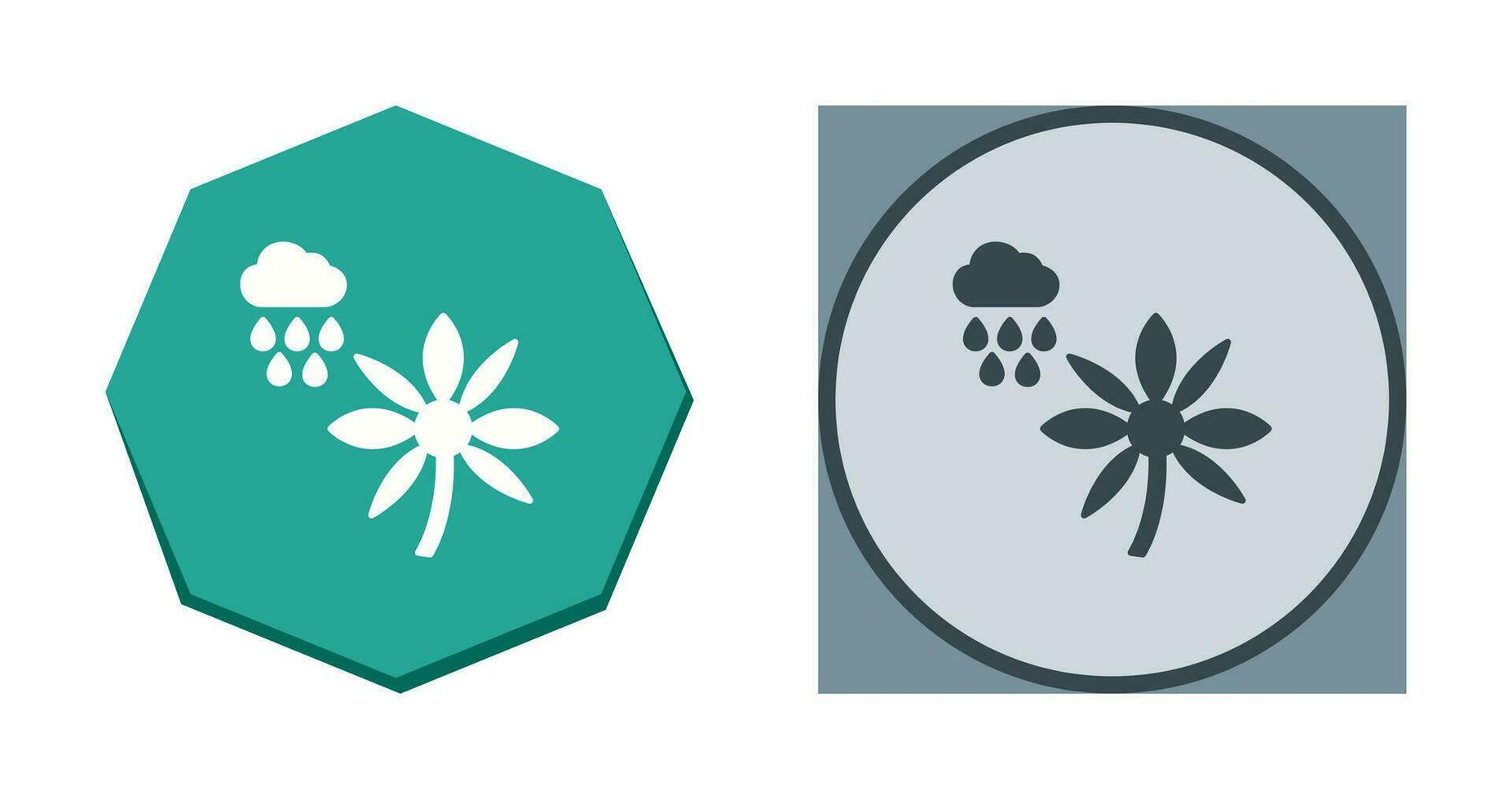 Flower with rain Vector Icon